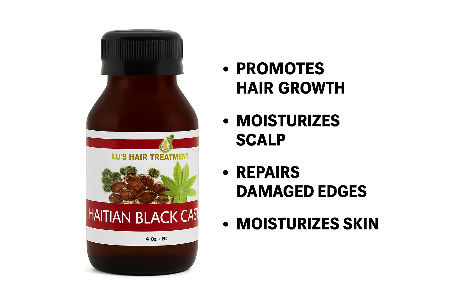 Lus Haitian Black Castor Oil Big size